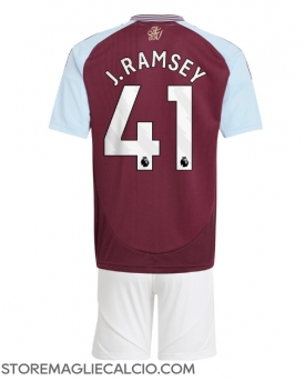 Aston Villa Jacob Ramsey #41 Maglia Gara Casa Repliche 2024-25 Bambino Maniche Corte Aston Villa Jacob Ramsey #41 Maglia Gara Casa Repliche 2024-25 Bambino Maniche Corte